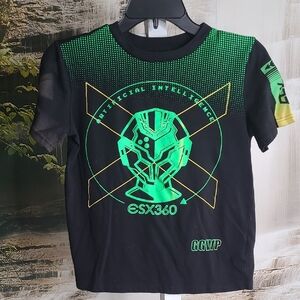 ESX360 Boys 10/12 vibrant artificial intelligence gaming short sleeve Tshirt